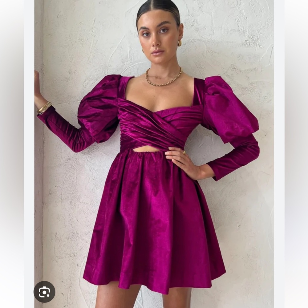 Alemais Rosario Puff Sleeve Mini Dress